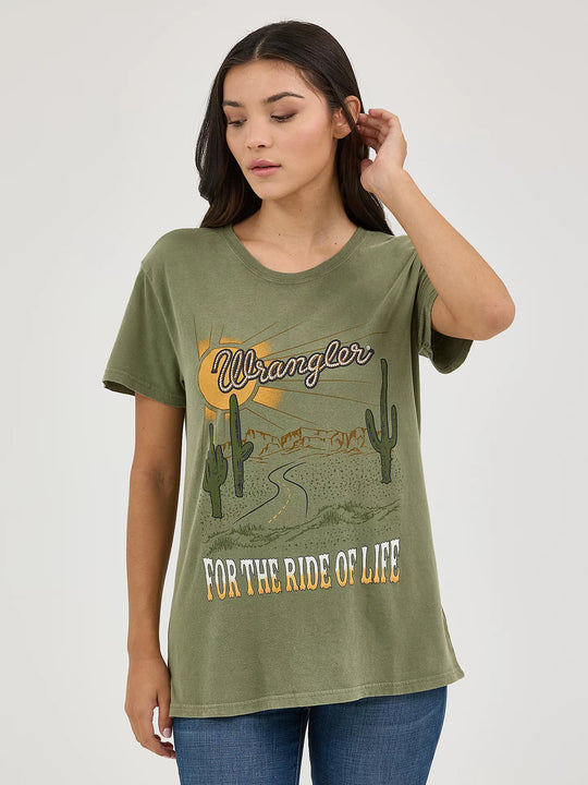 Wrangler - Womens Sage Cactus Tee