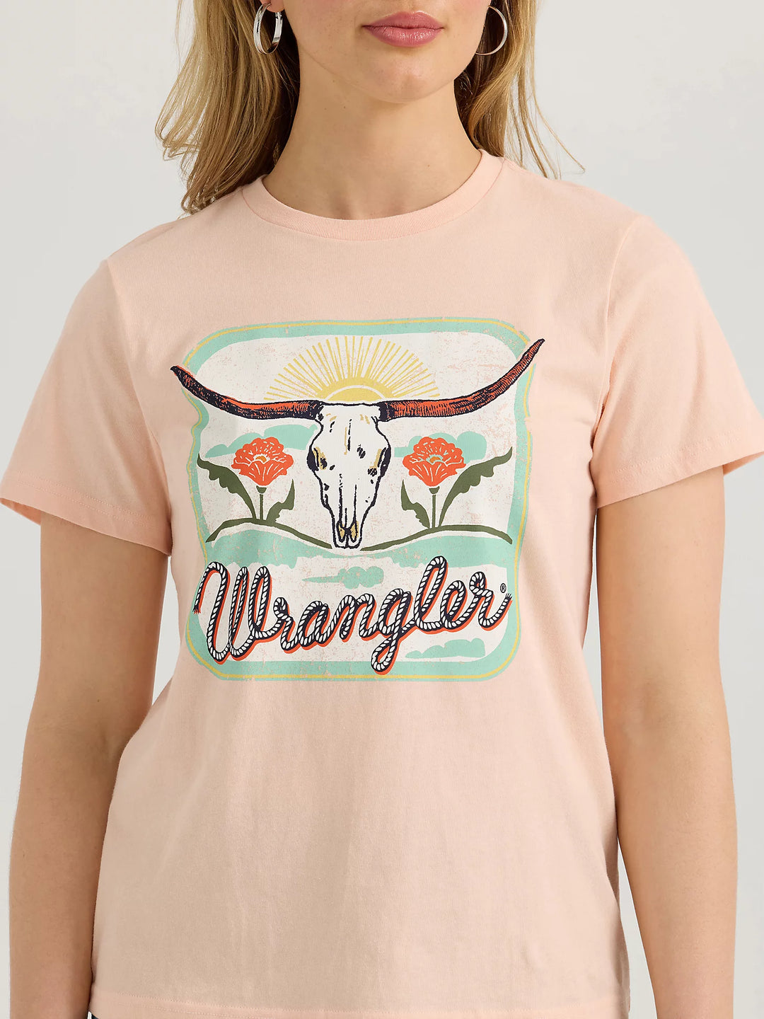 Wrangler - Womens Peach Longhorn Tee