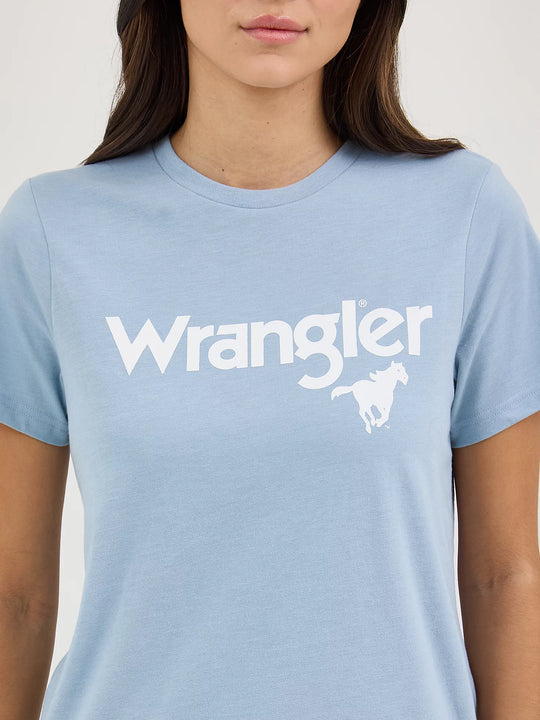 Wrangler - Womens Blue Kabel Logo Tee