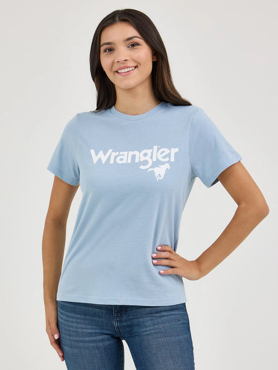 Wrangler - Womens Blue Kabel Logo Tee