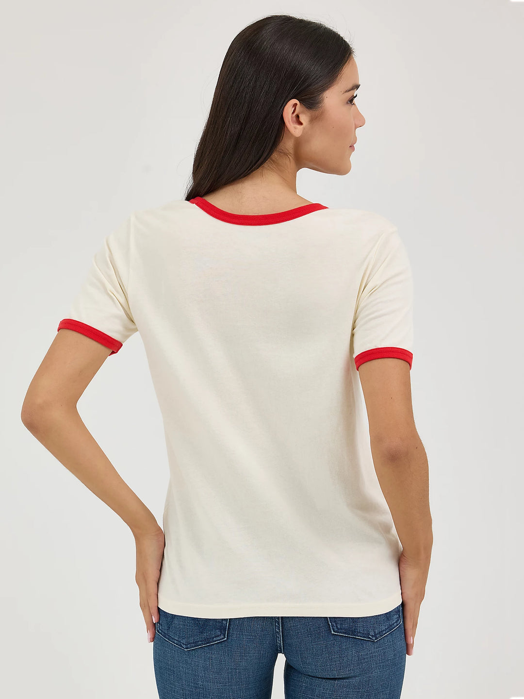 Wrangler - Womens White Ringer Tee