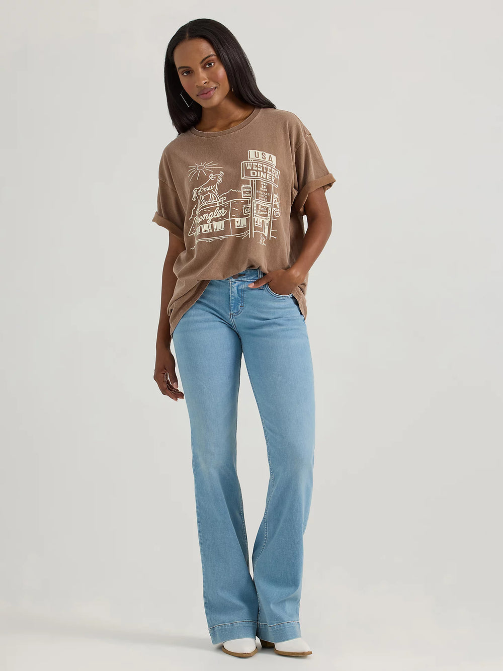 Wrangler - Womens Oversized Rawhide Bar Tee