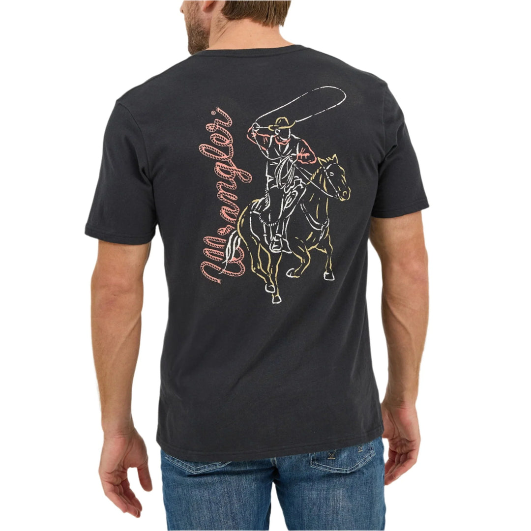 Wrangler - Mens Black Line Cowboy Tee