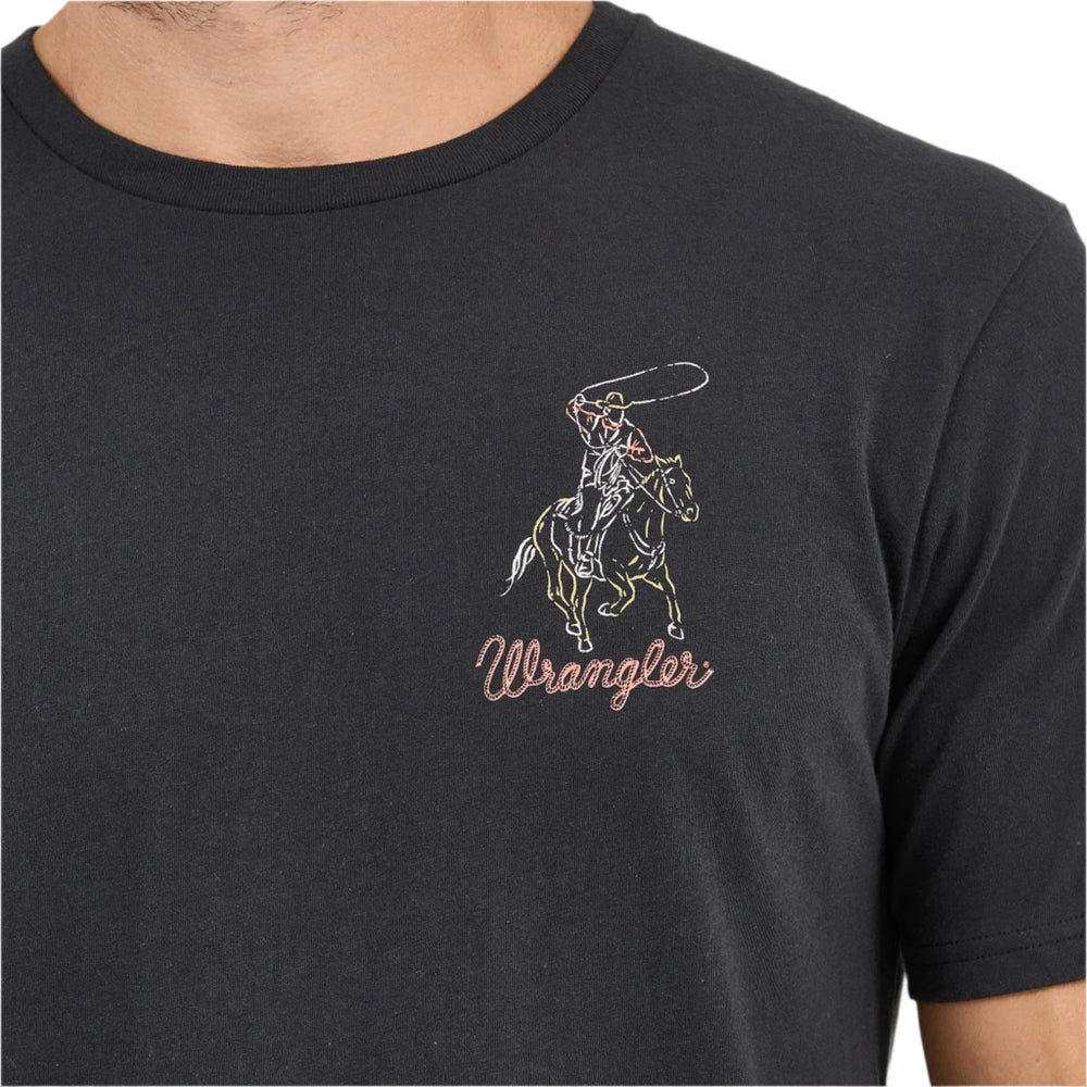 Wrangler - Mens Black Line Cowboy Tee