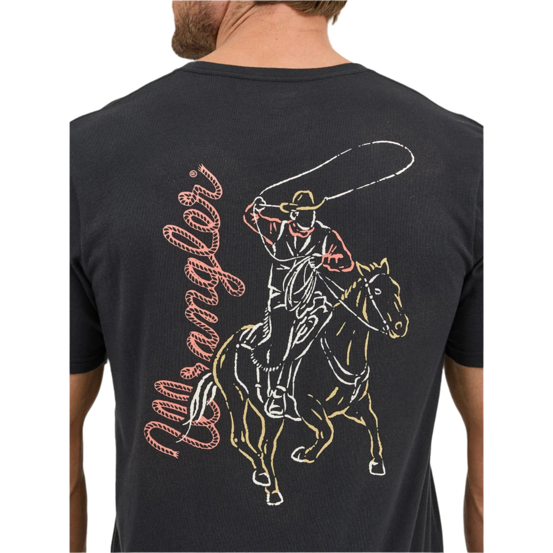 Wrangler - Mens Black Line Cowboy Tee