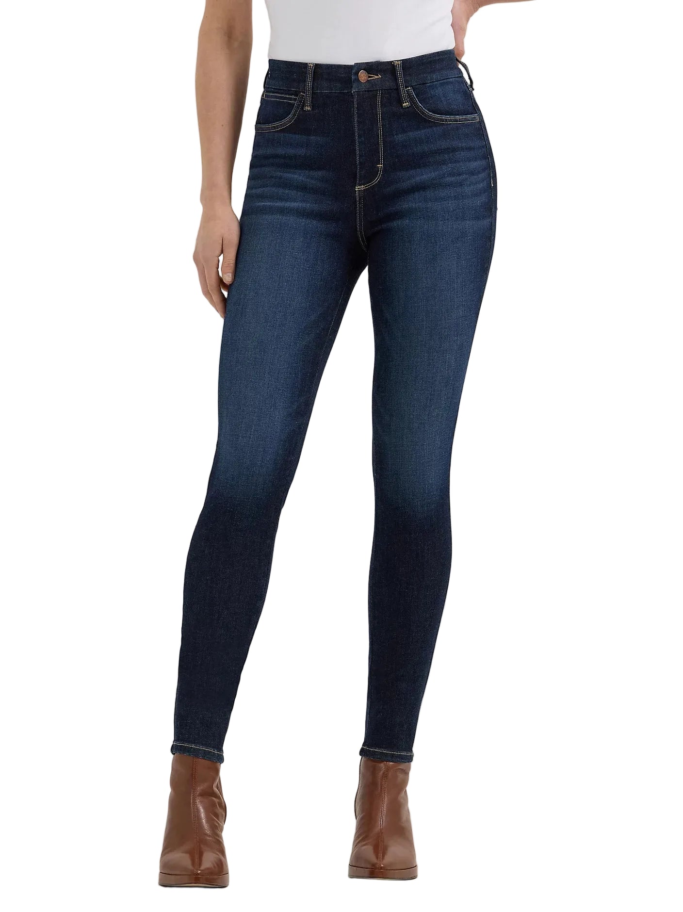Wrangler Jeans Skinny Alti Donna - 94% Cotone, 5% Elastomultiestere, 1% Elastan, Vestibilità Skinny, Chiusura Cerniera E Bottone