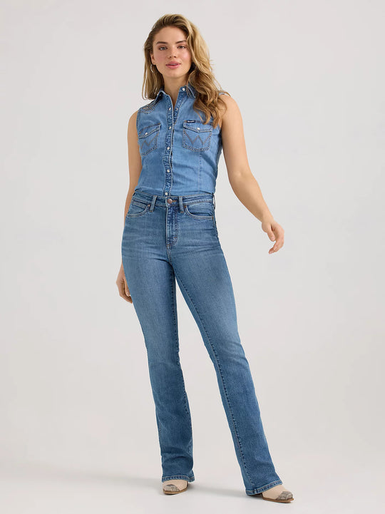 Wrangler - Womens Josephine Mid Wash High Rise Bailey Jean