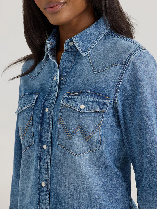 Wrangler - Womens Slim Denim Arena Shirt