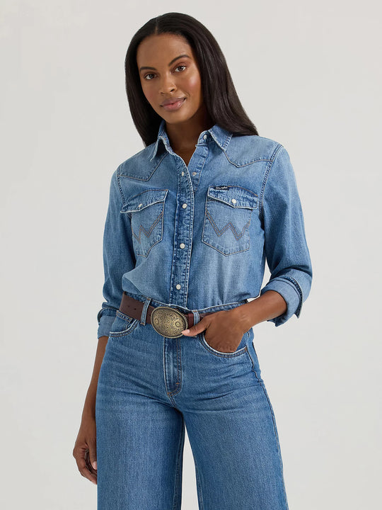 Wrangler - Womens Slim Denim Arena Shirt