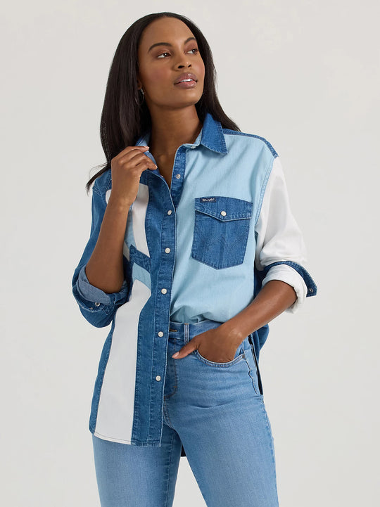 Wrangler - Womens Terri Denim Arena Shirt