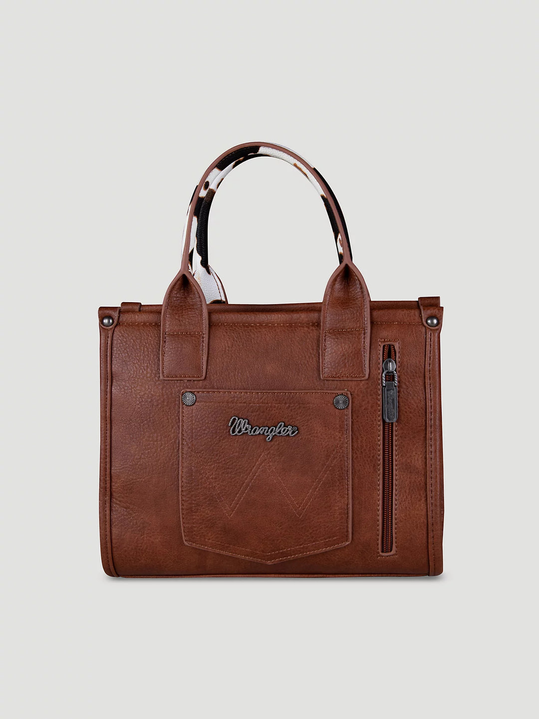 Wrangler - Cow Print Crossbody Bag - Dark Tan