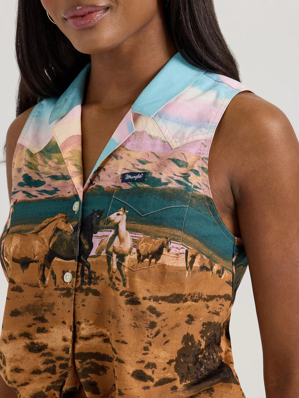 Wrangler - Womens Utah Tie Sleeveless Shirt