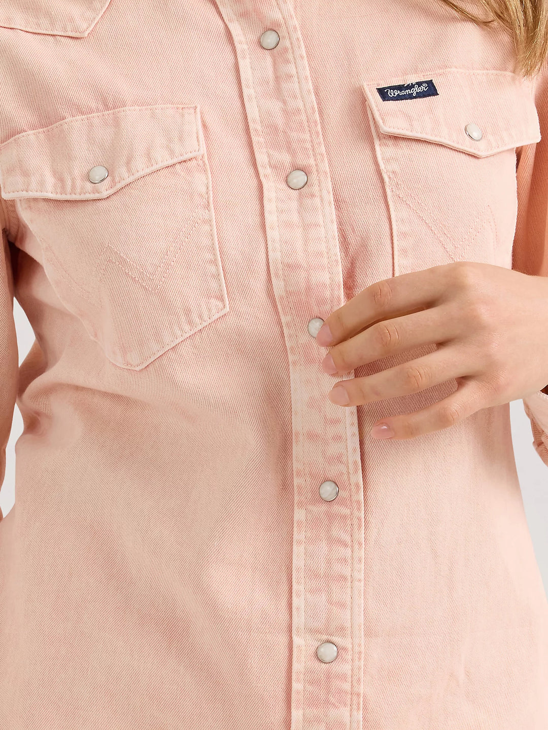 Wrangler - Womens Pink Wash Denim Arena Shirt