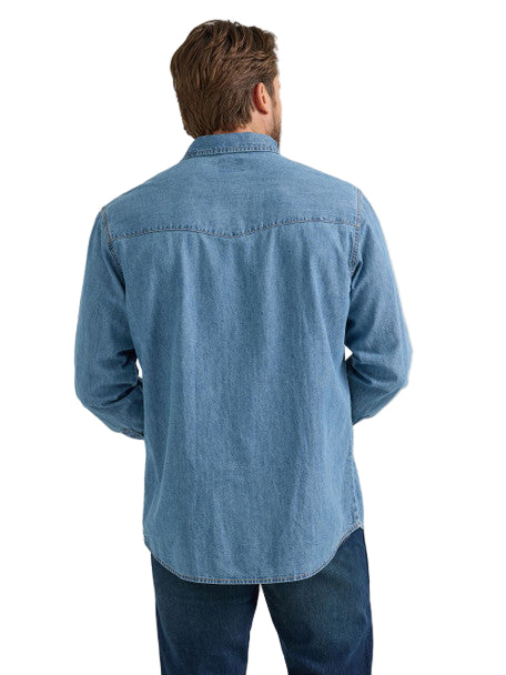 Wrangler - Mens Denim Snap Button Shirt