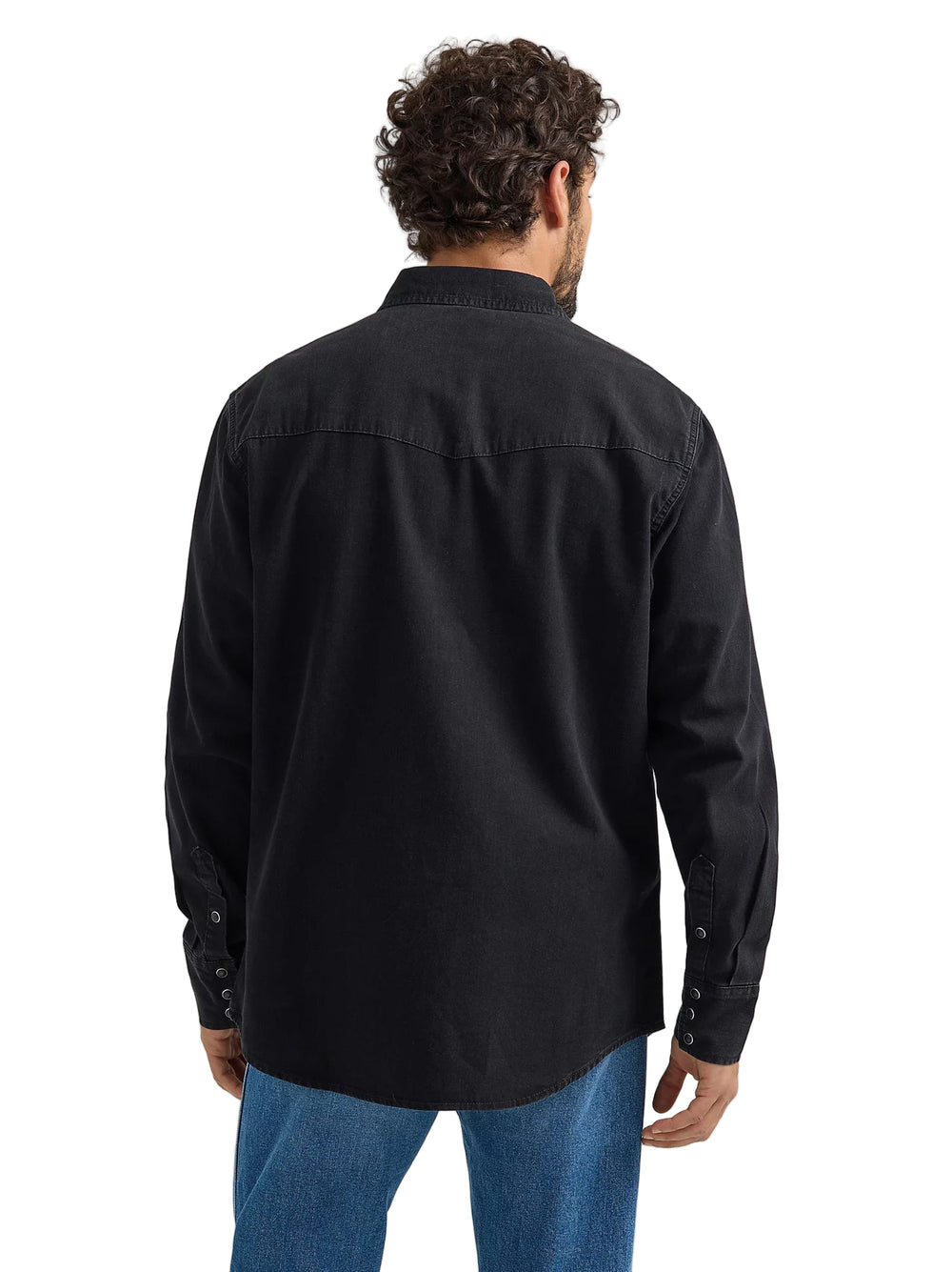 Wrangler - Mens Black Denim Snap Button Shirt