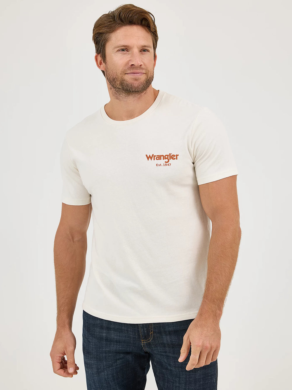 Wrangler - Mens Bucking Bronc White Tee