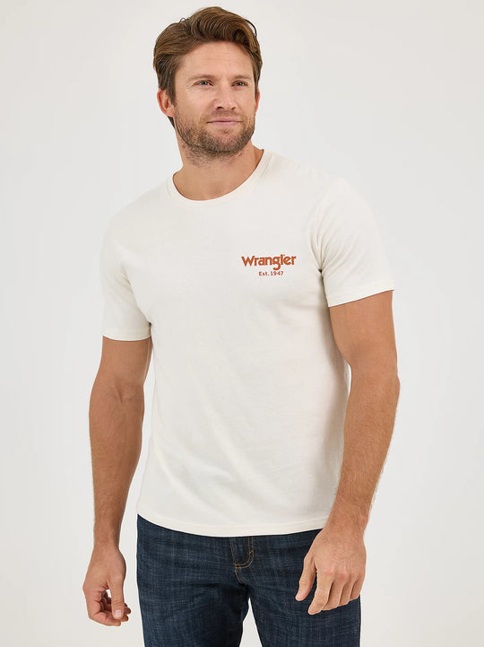 Wrangler - Mens Bucking Bronc White Tee