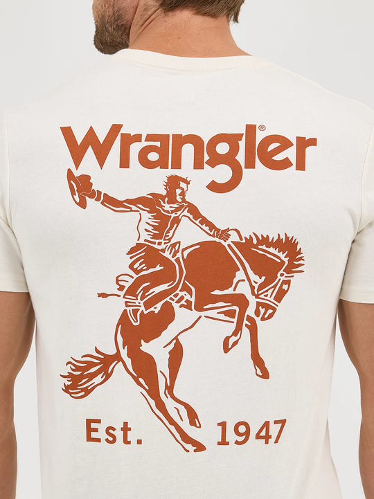 Wrangler - Mens Bucking Bronc White Tee