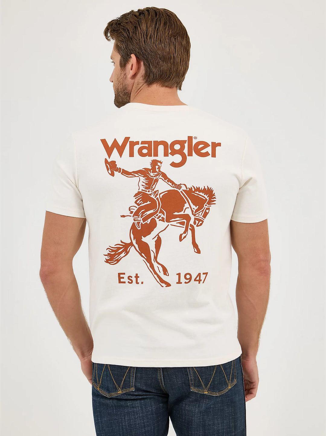 Wrangler - Mens Bucking Bronc White Tee