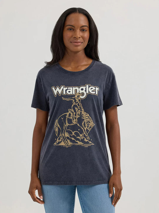Wrangler - Womens Navy Cowboy Tee