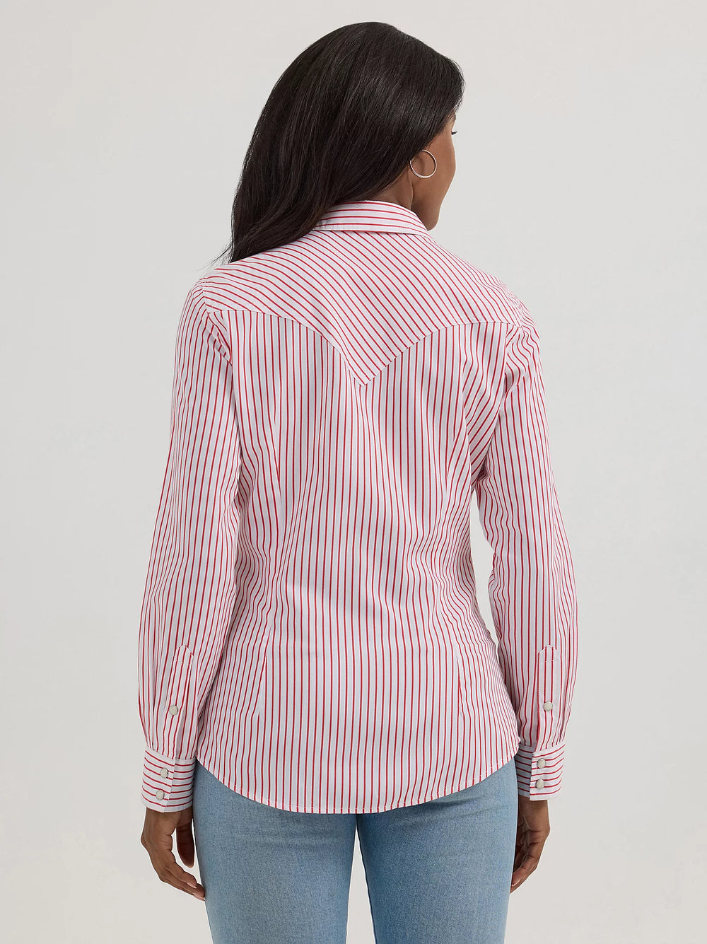 Wrangler - Womens Red Stripe Snap Arena Shirt