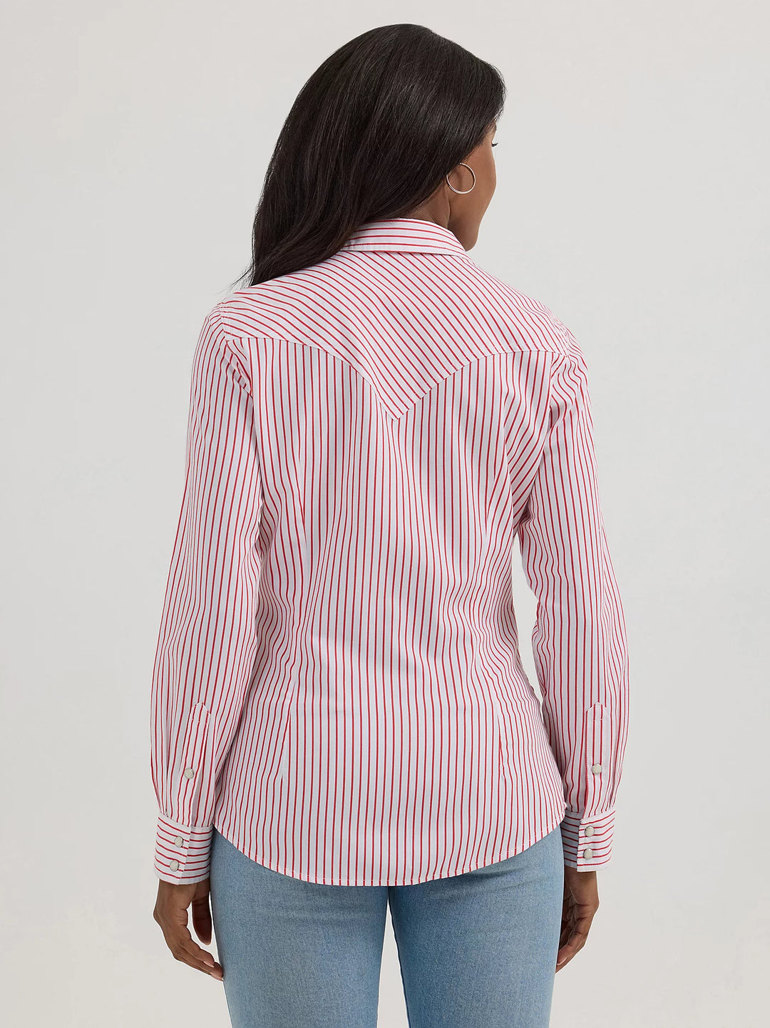 Wrangler - Womens Red Stripe Snap Arena Shirt