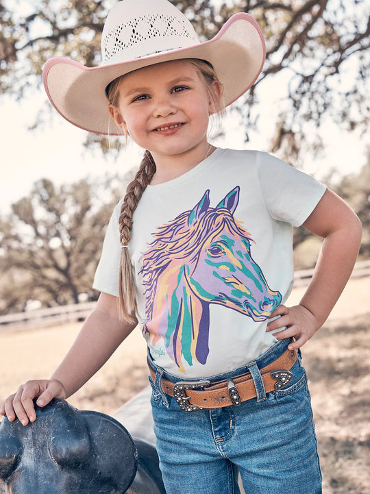 Wrangler - Kids Colourful Horse Teal Tee