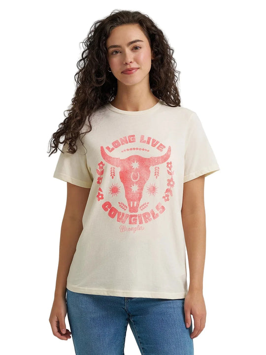 Wrangler - Womens Pearled Ivory Tee
