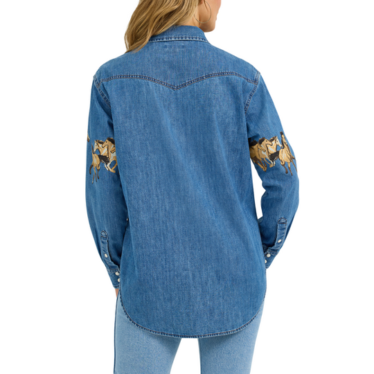 Wrangler - Womens Boyfriend Stampede Snap Shirt