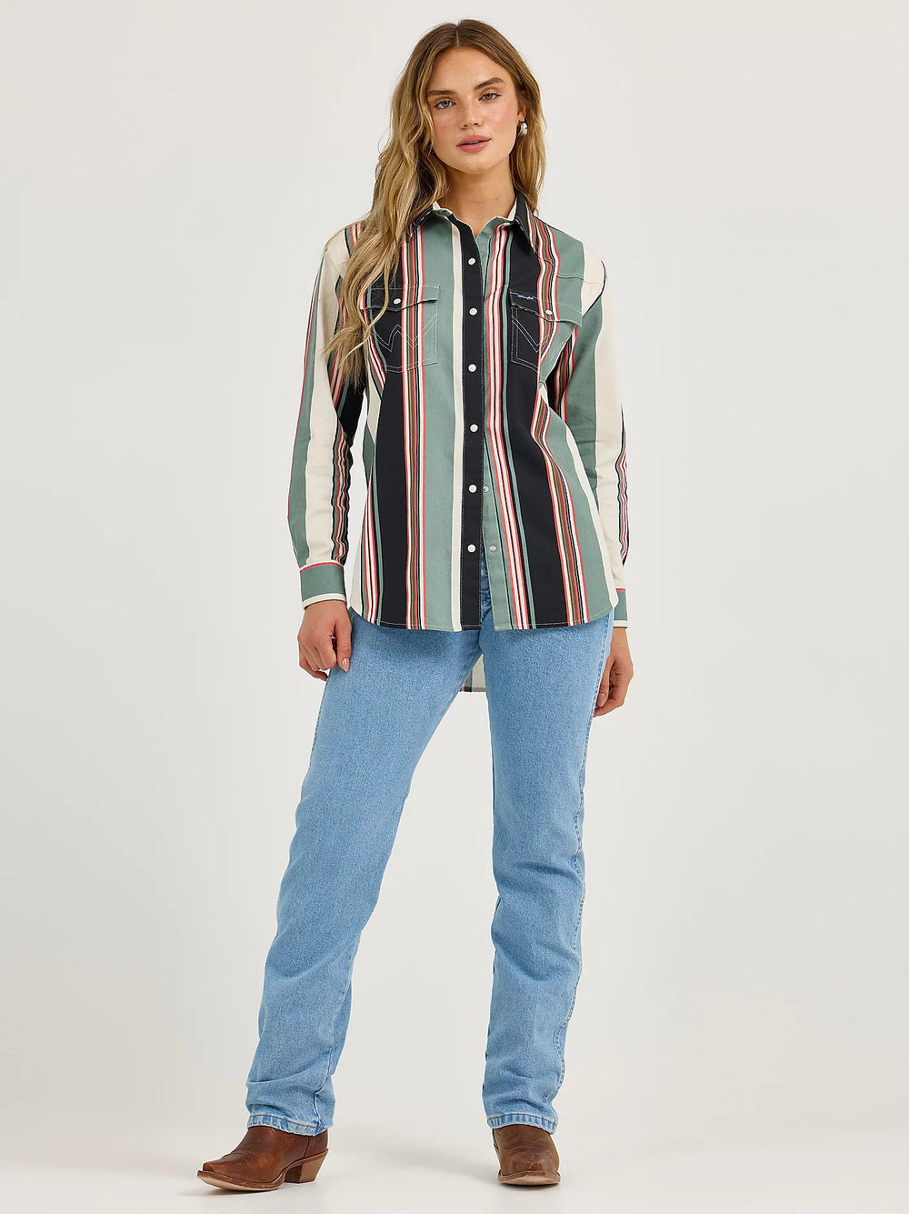 Wrangler - Womens Brushpopper Boyfriend Snap Shirt