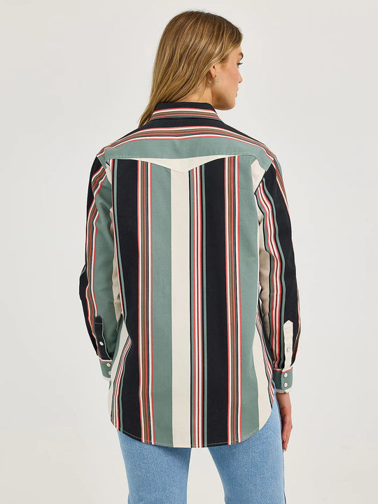 Wrangler - Womens Brushpopper Boyfriend Snap Shirt