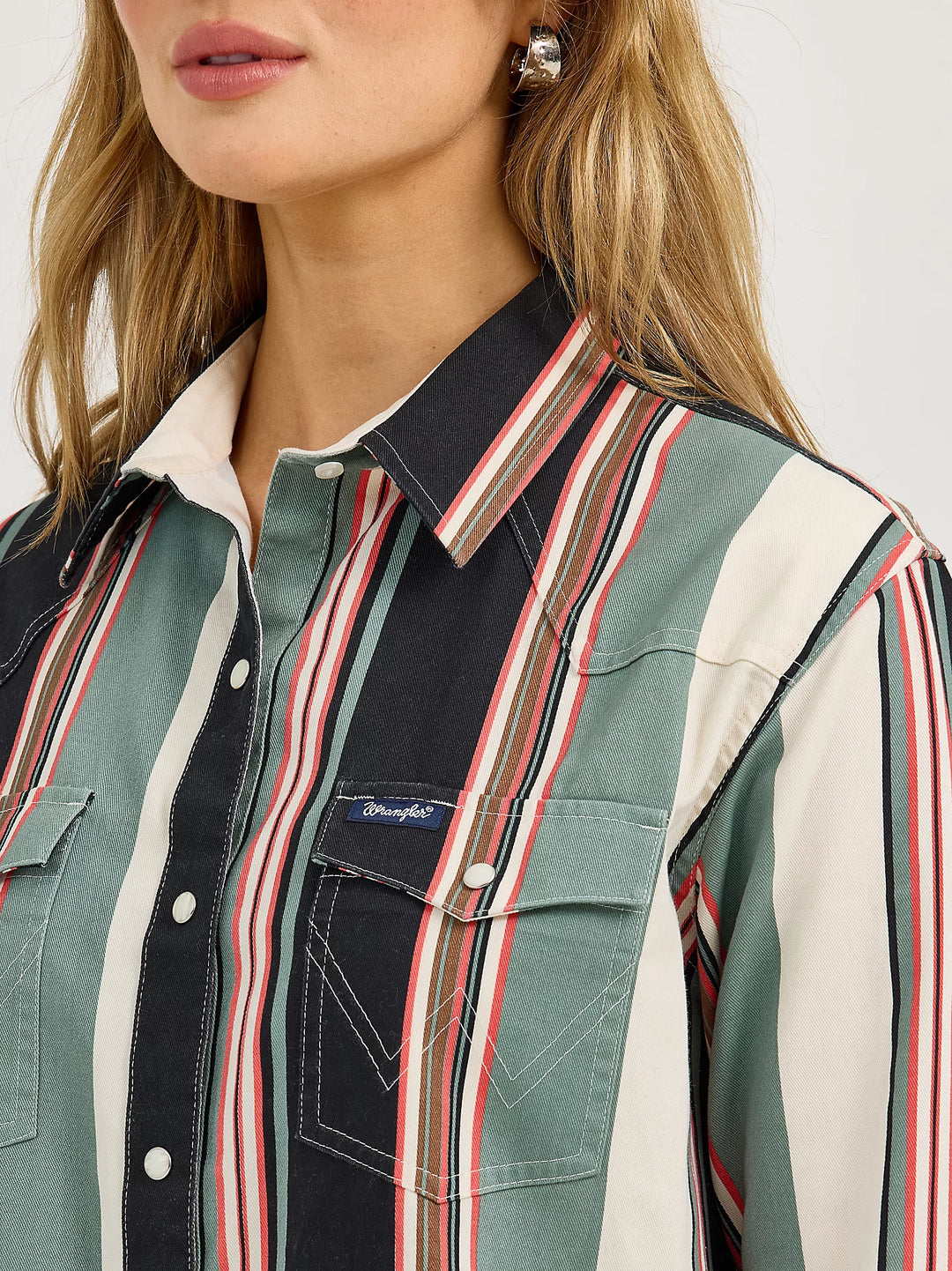 Wrangler - Womens Brushpopper Boyfriend Snap Shirt