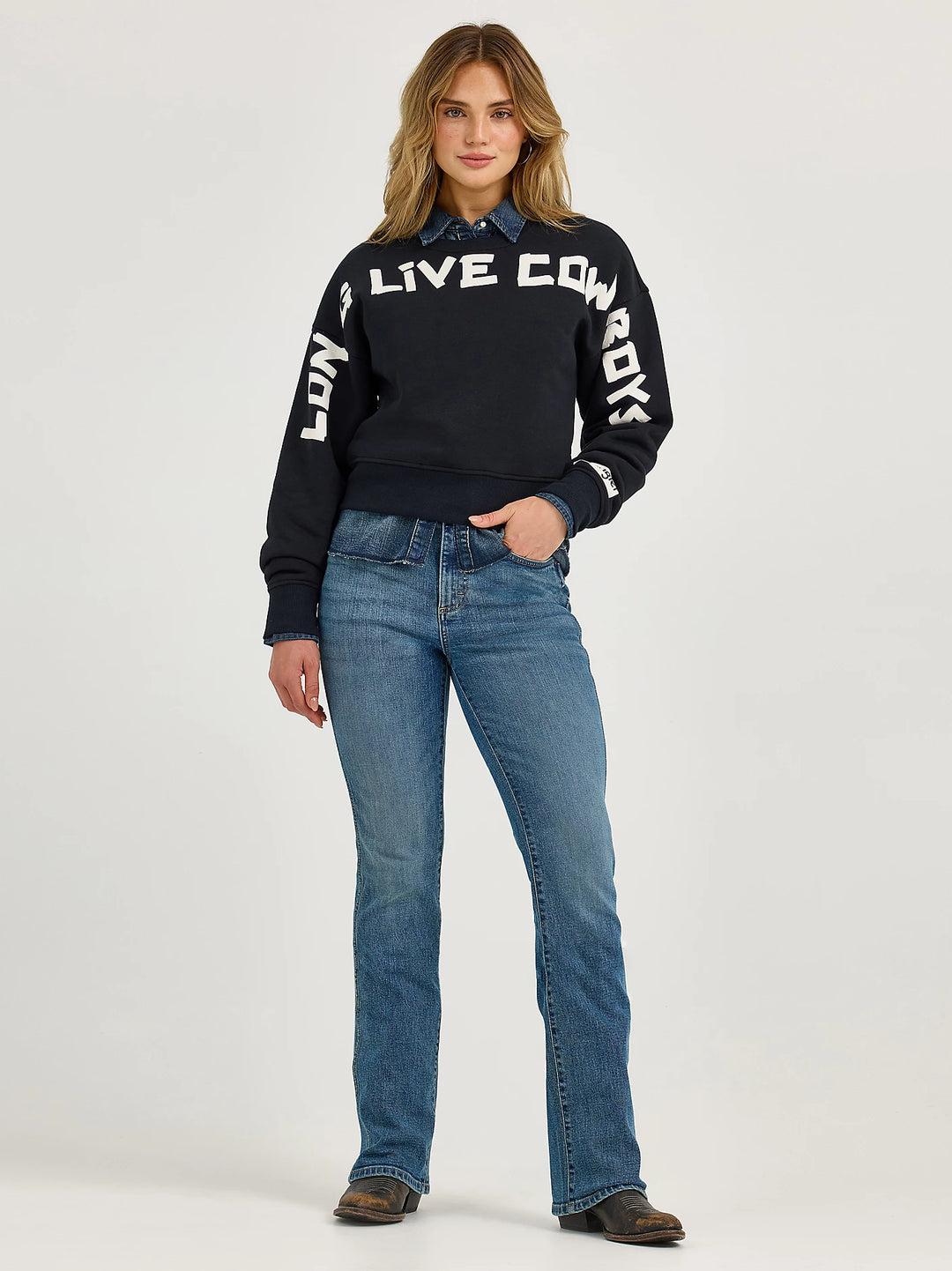 Wrangler - Womens Long Live Cowboy Sweatshirt
