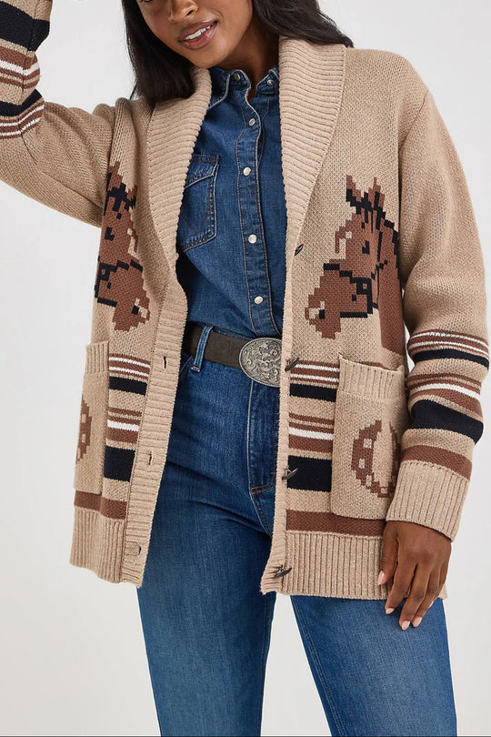Wrangler - Womens Americana Horse Cardigan