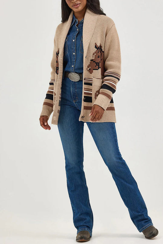 Wrangler - Womens Americana Horse Cardigan