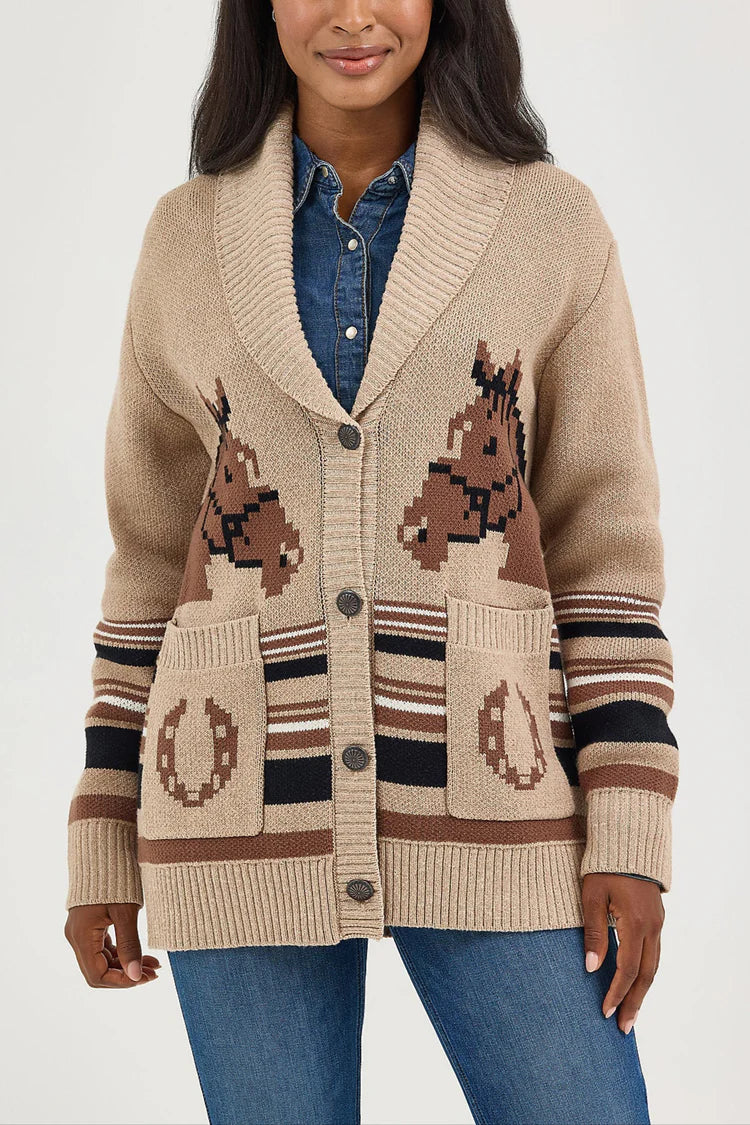 Wrangler - Womens Americana Horse Cardigan