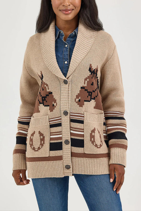 Wrangler - Womens Americana Horse Cardigan