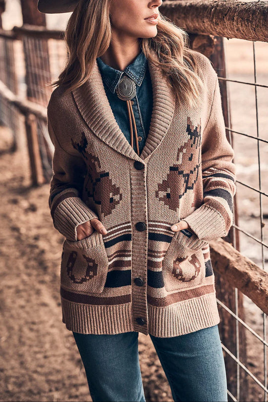Wrangler - Womens Americana Horse Cardigan
