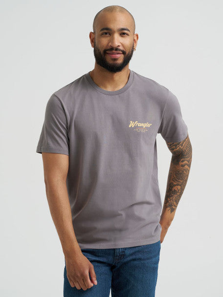 Wrangler - Mens Grey Bucking Bonc Graphic Tee