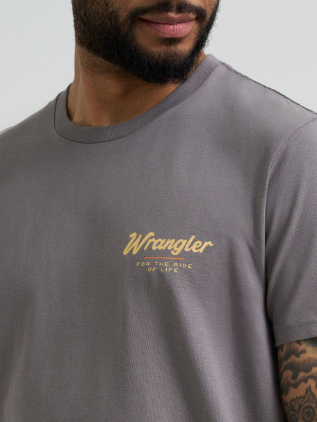 Wrangler - Mens Grey Bucking Bonc Graphic Tee
