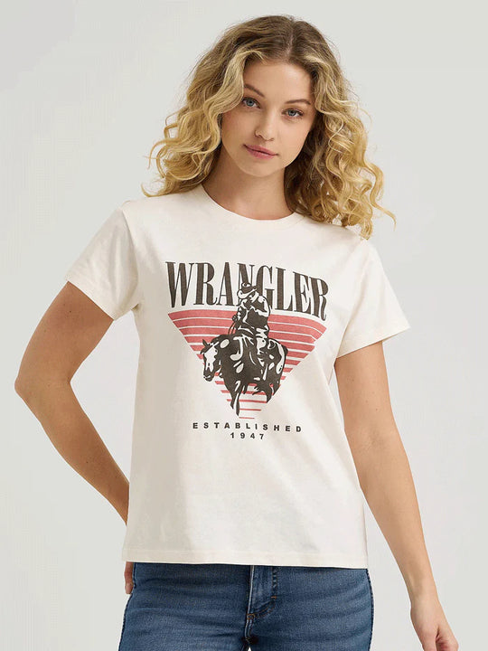 Wrangler - Womens Cream Graphic Retro Tee