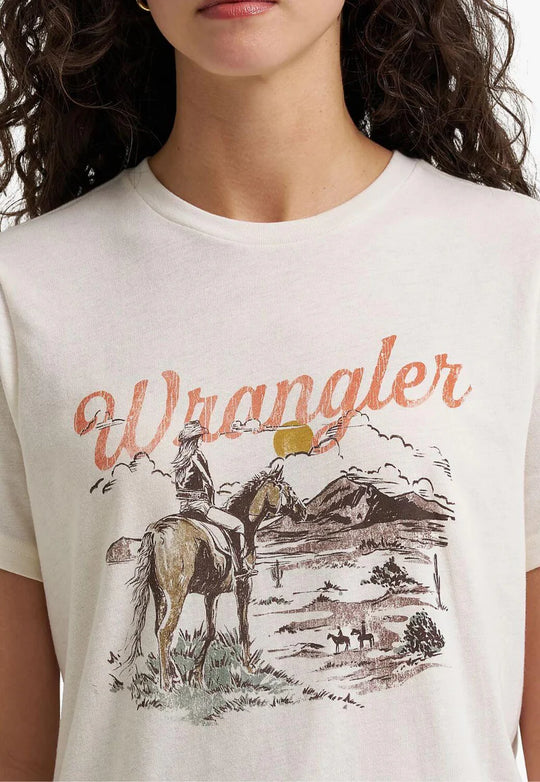 Wrangler - Womens White Graphic Retro Tee