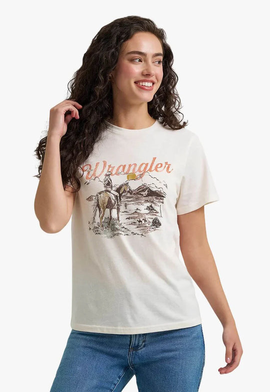 Wrangler - Womens White Graphic Retro Tee