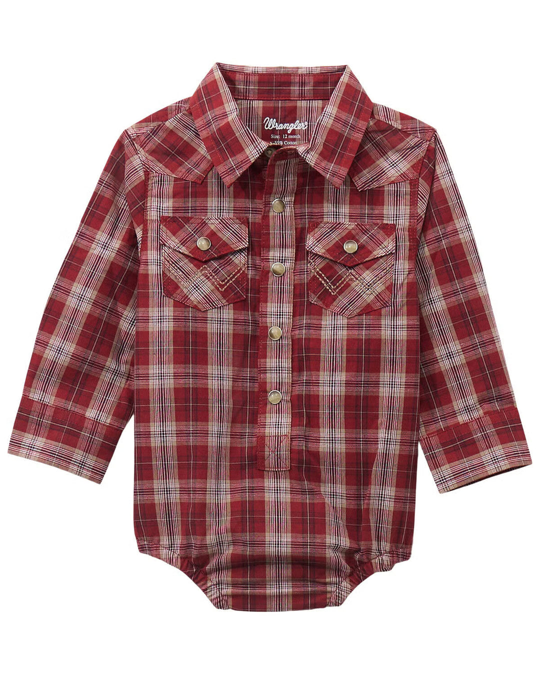 Wrangler - Baby Red Western Snap Bodysuit