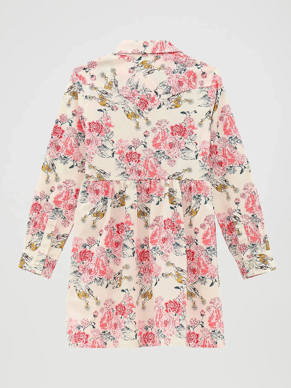 Wrangler - Girls White Floral Snap Front Dress