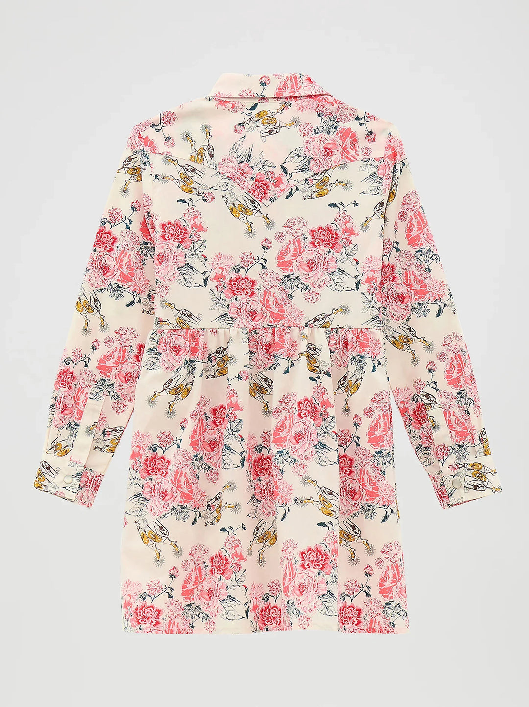 Wrangler - Girls White Floral Snap Front Dress