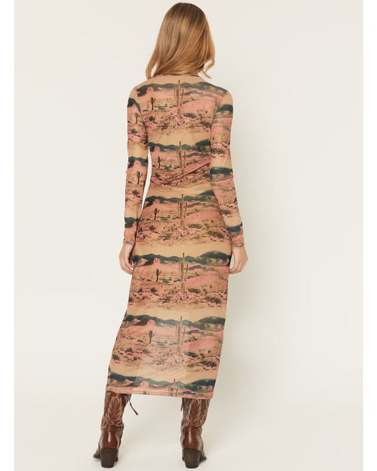 Wrangler - Womens Landscape Long Sleeve Maxi Dress