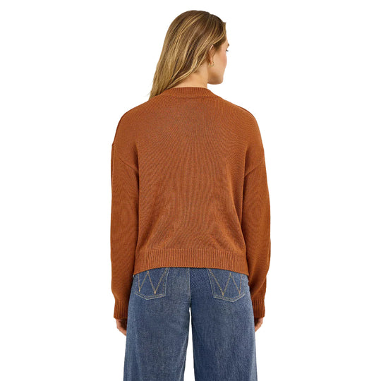 Wrangler - Womens Americana Rust Crew Sweater