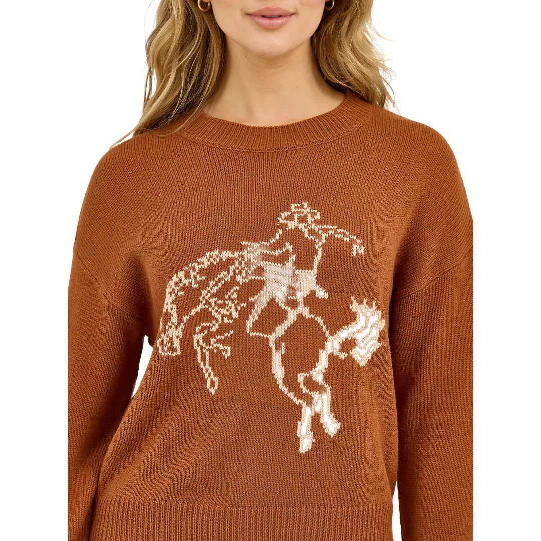 Wrangler - Womens Americana Rust Crew Sweater
