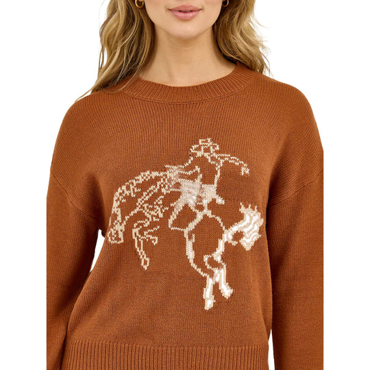 Wrangler - Womens Americana Rust Crew Sweater